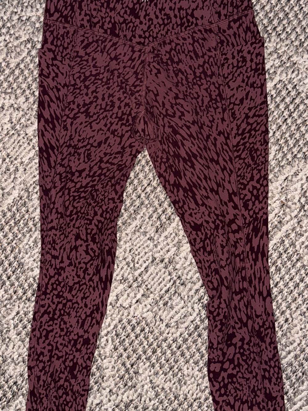 Mauve/Burgundy Animal Print Leggings